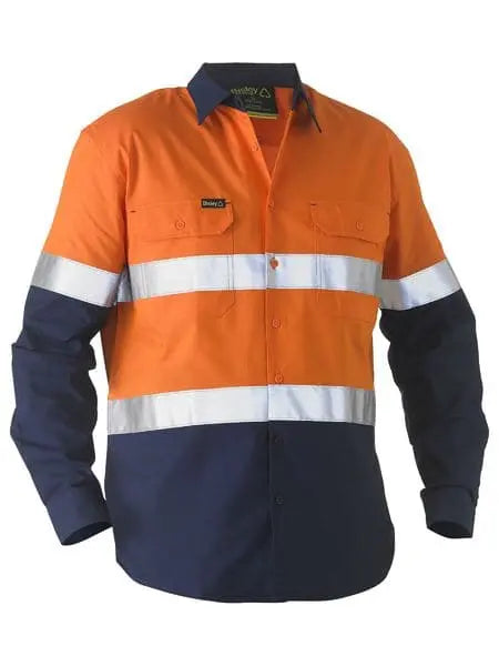 Taped Two Tone Hi Vis Recycled Drill Shirt BS6996T Metro Workwear.